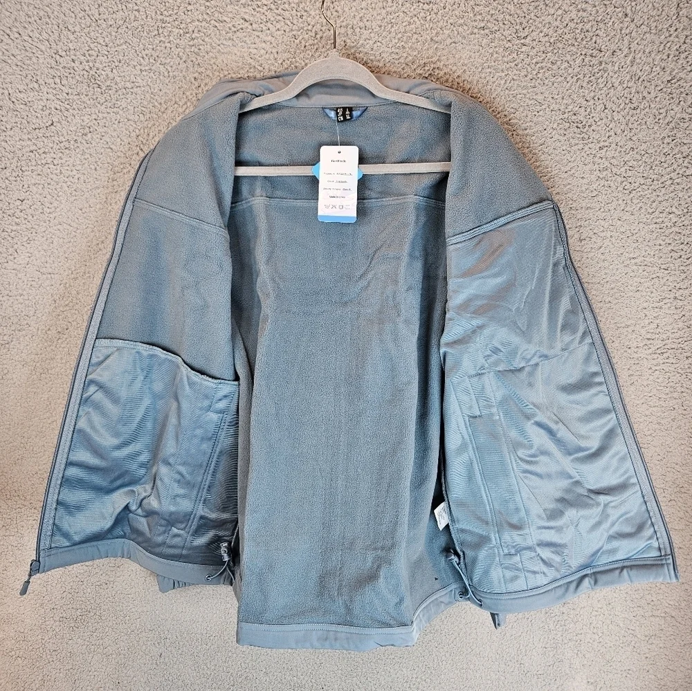MagcoMsen Jacket Mens Sz L Gray Green Hem Stand Up Collar Elastic Cuff